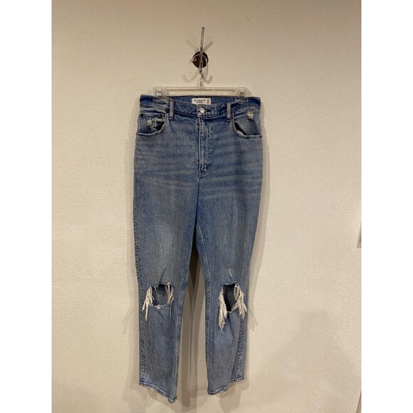 Abercrombie & Fitch Jeans Womens 10R 30 90s Straight Ultra High Rise Curve Love - Picture 2 of 4